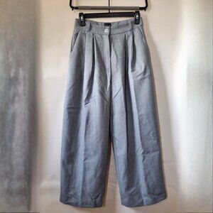 Corvera Vargas Gray High Waisted Wide Leg Pleated Trousers Size 36
